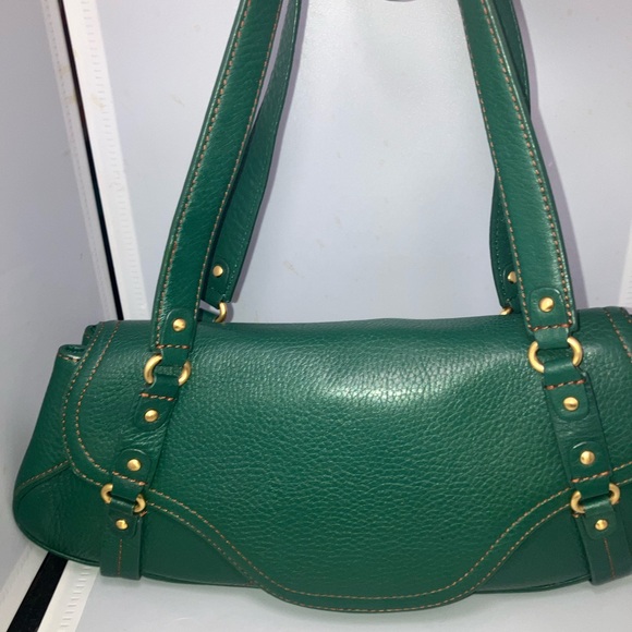 Vintage Cole Haan Village Collection Small Satchel - Green Pebbled Leather - Picture 12 of 12